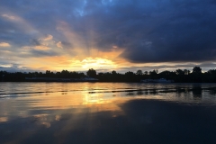coucher de soleil sur le rhône